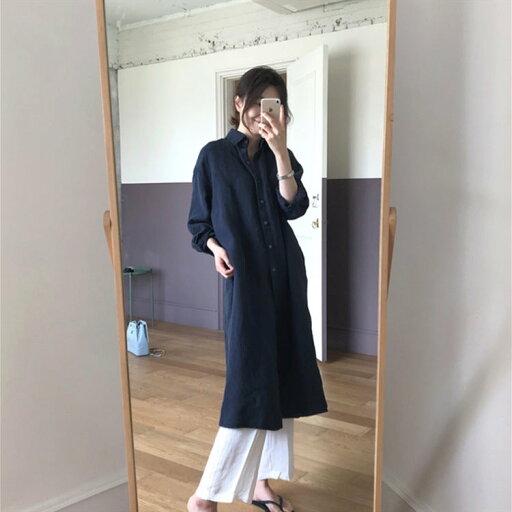 ロングワンピース レディース 夏 羽織もの ネイビーブルー S-2XL ロングワンピース レディース 夏 羽織もの ネイビーブルー S-2XL