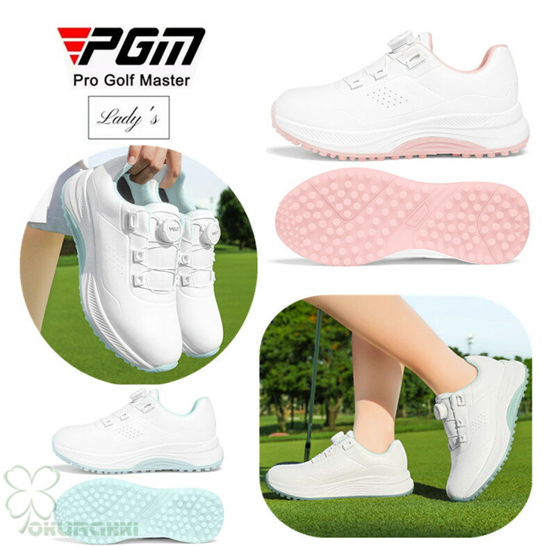 ゴルフ ゴルフシューズ 夏用 快適 通気 ダイヤル式 ソフトスパイク レディース スパイクシューズ スニ..