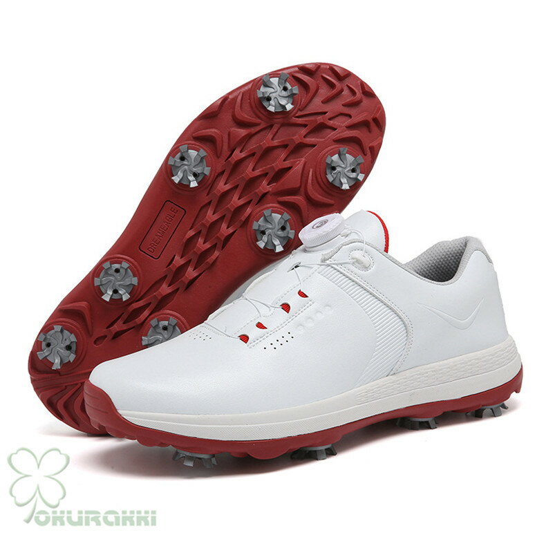 ゴルフ ゴルフシューズ ダイヤル式 ソフトスパイク メンズ スパイクシューズ スニーカー 靴 紳士 防水 人工皮革 2
