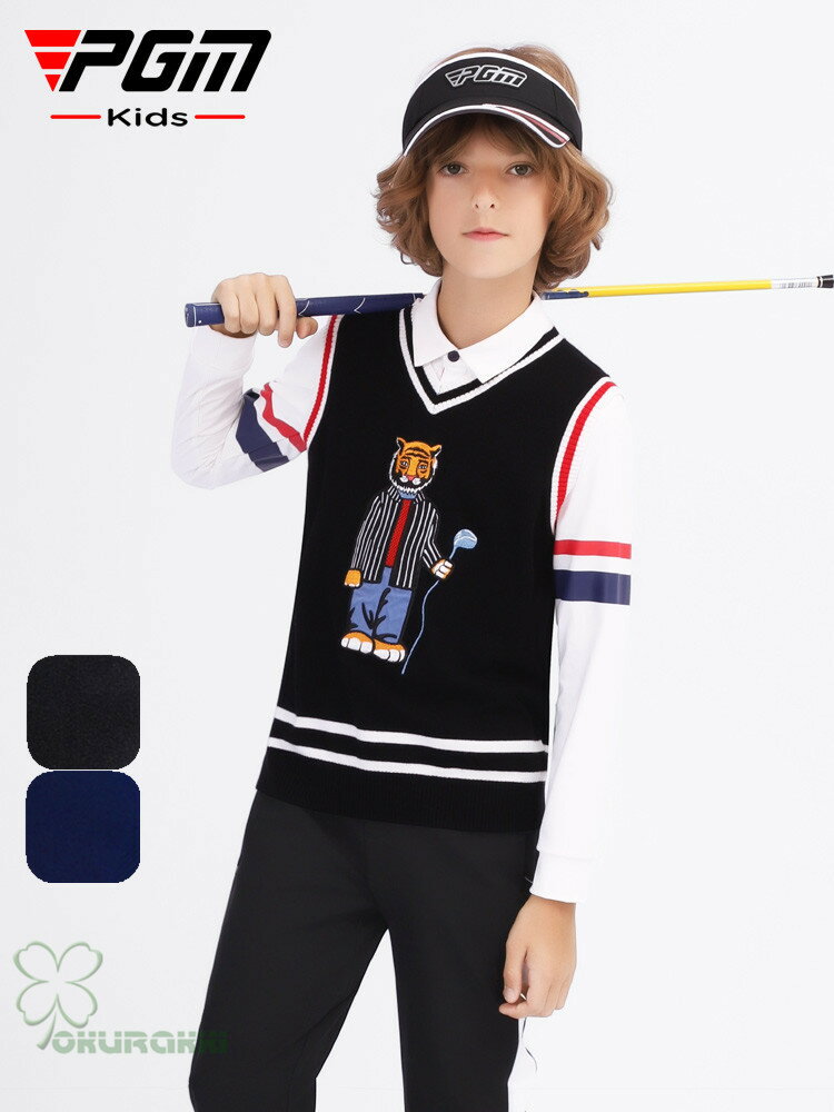 【すぐ使える超お得クーポン4％＆5％＆6％】ゴルフベスト KIDS キッズ GOLF ウールセーター ゴルフウェア 防寒 保温 …