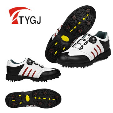 ゴルフ ゴルフシューズ ダイヤル式 ソフトスパイク メンズ スパイクシューズ スニーカー 靴 紳士 防水 人工皮革