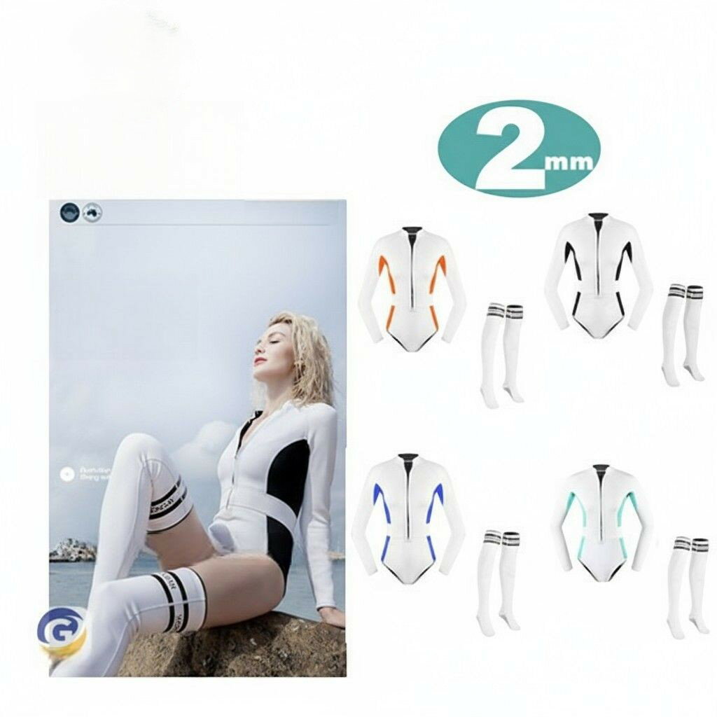 ウェットスーツ レディース 2mm サーフィン ビキニ 水着 フルスーツ フロントジップ ネオプレーン ダイ..