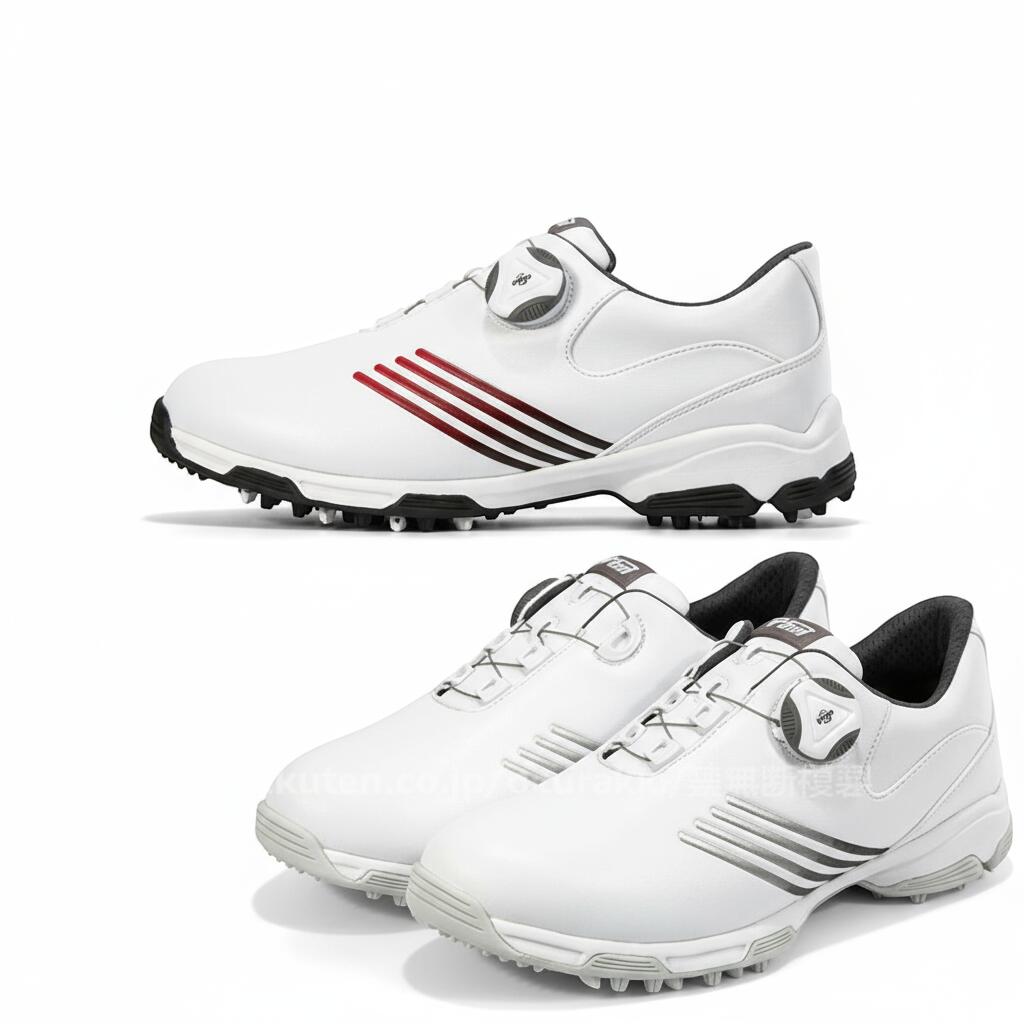 ゴルフ ゴルフシューズ ダイヤル式 ソフトスパイク レディース スパイクシューズ 防水 人工皮革