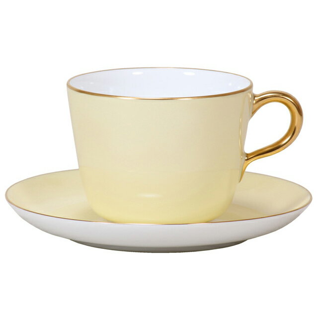 【大倉陶園公式 オンライン】色蒔シリーズ モーニングカップ＆ソーサー クリーム コーヒーカップ ティ