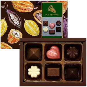 ポリフォン 6個入 バレンタイン チョコレート お菓子 洋菓子 6種類 プチギフト プレゼント