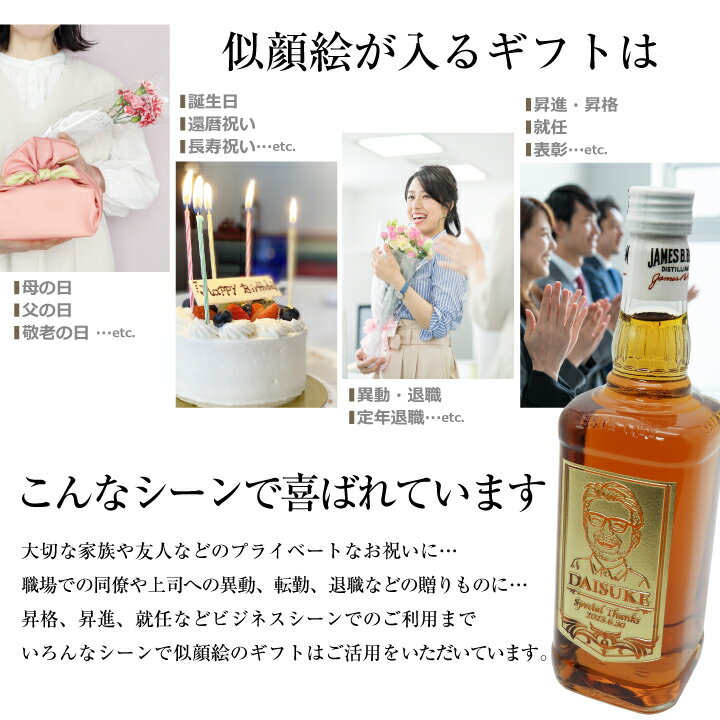 【名入れ 似顔絵 】ウイスキー バーボンウイスキー ジム ビーム 700ml ｜ JIM BEAM ウィスキー バーボン お酒 名前 名前入り 父 プレゼント ギフト 洋酒 酒 贈り物 父の日 還暦祝 誕生日祝 内祝 送別 転勤 退職 バレンタイン 男性