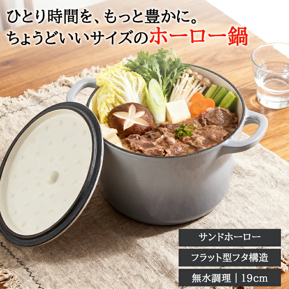 WANGYUANJI ホーロー鍋 無水鍋 両手鍋 鋳物 19cm 卓上鍋 ほうろう 蓋付き 無水調理 すき焼き鍋 くっつきにくい オーブン対応 長持ち カレー うどん おでん