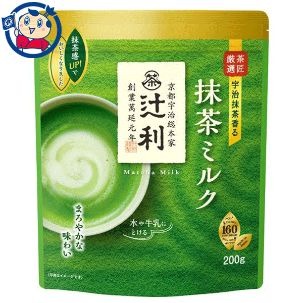 送料無料 粉末ドリンク 片岡物産 辻利抹茶ミルク 200g×12個入×1ケースのサムネイル
