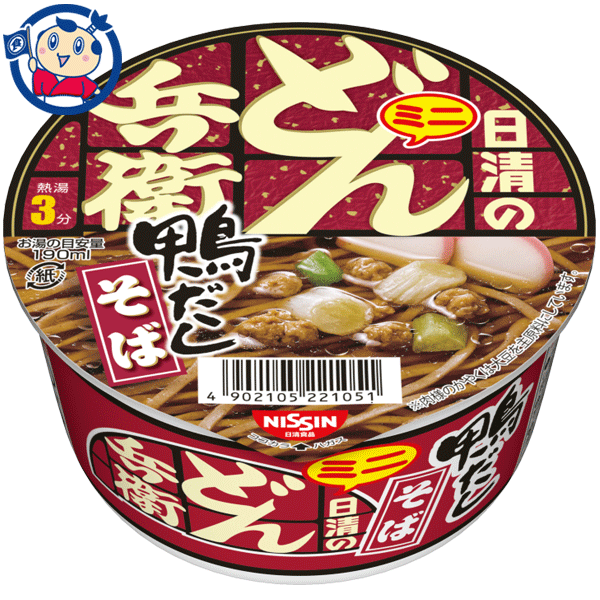 送料無料 ミニカップ麺 日清のどん兵衛鴨だしそばミニ 46g×12個入×1ケース