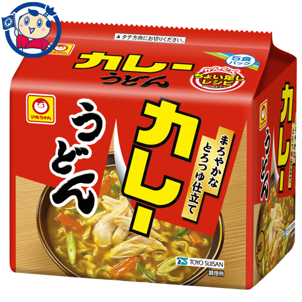 送料無料 袋麺 東洋水産 マルちゃん カレーうどん 甘口 5食パック×6個入×1ケースのサムネイル