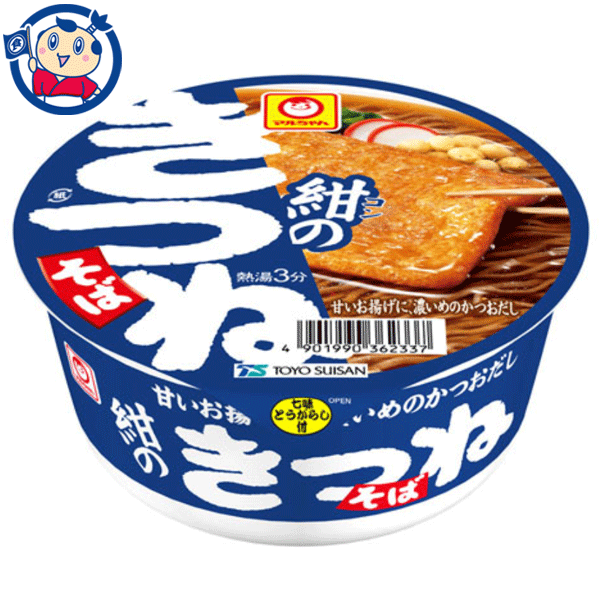 東洋水産 マルちゃん 紺のきつねそば 88g×12個入×1ケース 発売日：2022年10月10日のサムネイル