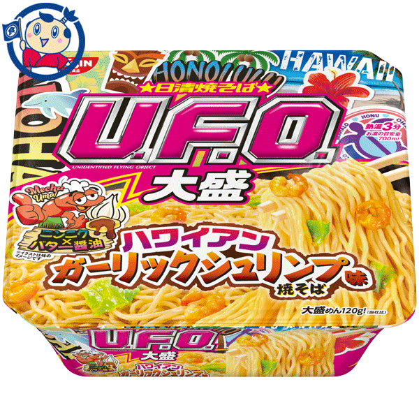 送料無料 カップ麺 日清 UFO大盛 ハワイアンガーリックシュリンプ味焼そば 146g×12個入×1ケース 発売日：2023年6月19日のサムネイル