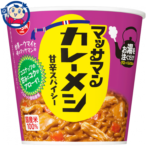 送料無料 カップ麺 日清 カレーメシ マッサマン 甘辛スパイシー 103g×6個入×1ケース 発売日：2023年4月24日のサムネイル