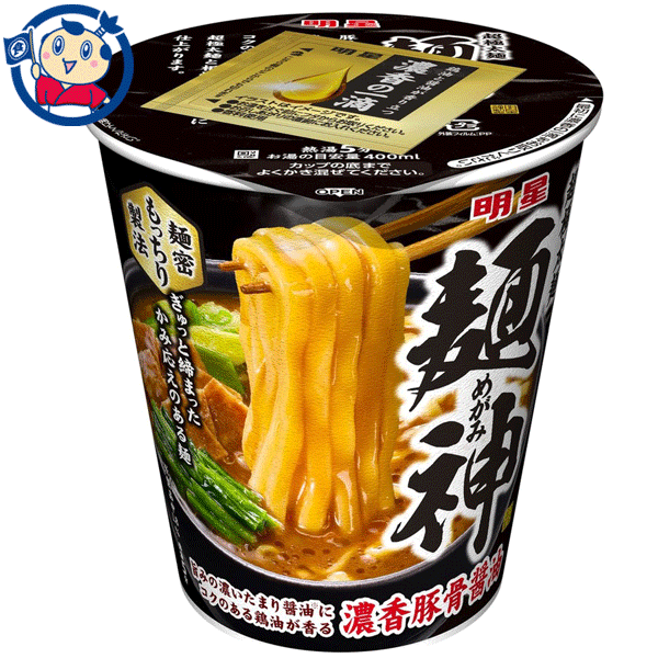 送料無料 カップ麺 明星 麺神カップ 濃香豚骨醤油 99g×12個入×1ケース 発売日：2023年6月12日のサムネイル