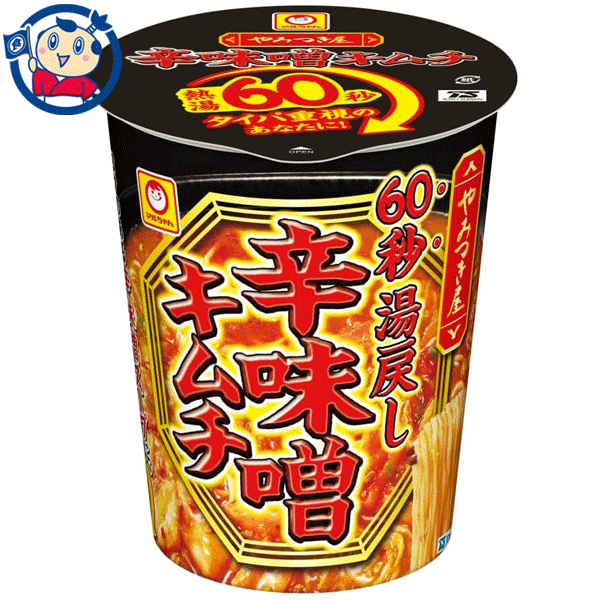 送料無料 カップ麺 東洋水産 マルちゃん やみつき屋 辛味噌キムチ 90g×12個入×1ケース 発売日：2023年7月3日のサムネイル