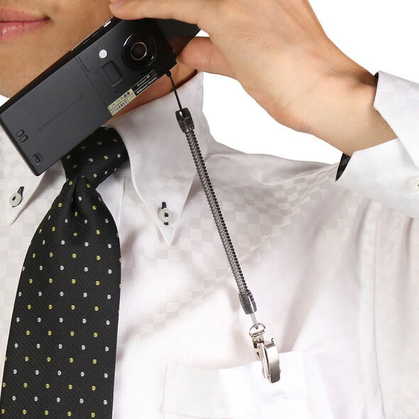 【月間優良ショップ】メタルクリップコイルストラップSCL-M04CB12cm-50cm【クリアブラック】 スマホ ストラップ【ゆうメール】 バレンタイン ホワイトデー