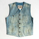 【美品】RRL 【ELLENGTON VEST 】S WABASH ウォバッシュ ストライプ インディゴ ベスト ラルフローレン