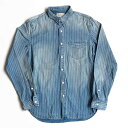 【極美品】RRL 【INDIGO WABASH STRIPED WORK SHIRTS】S インディゴ ウォバッシュ ストライプ シャツ