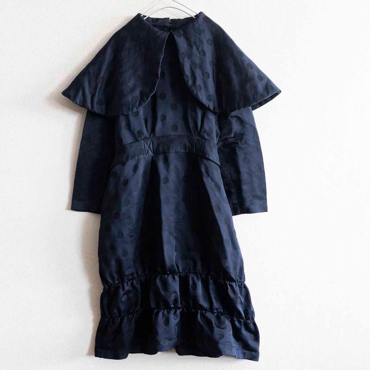 【未使用品】COMME des GARCONS GIRL【 2023AW / ビッグカラー ドット ワンピース】XS 丸襟 コムデギャルソン ガール