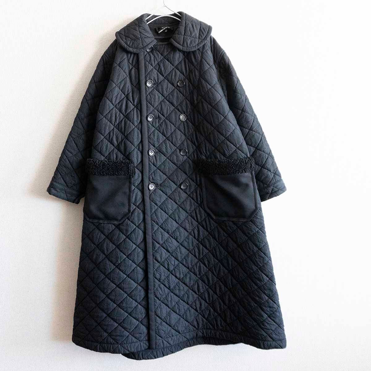 【美品】tricot COMME des GARCONS 【2018AW/ 丸襟 キルティングコート】S トリコ コムデギャルソン ブラック