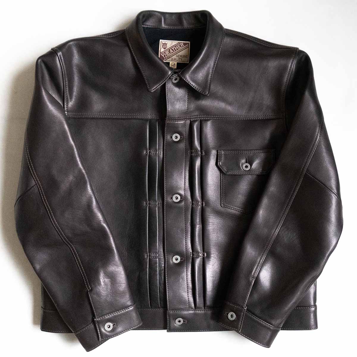 【最高級/ビッグサイズ】Y'2 LEATHER 【ECO HORSE 1st Type JACKET】48 ブラウン ホースハイド レザー ジャケット 馬革 ワイツーレザー