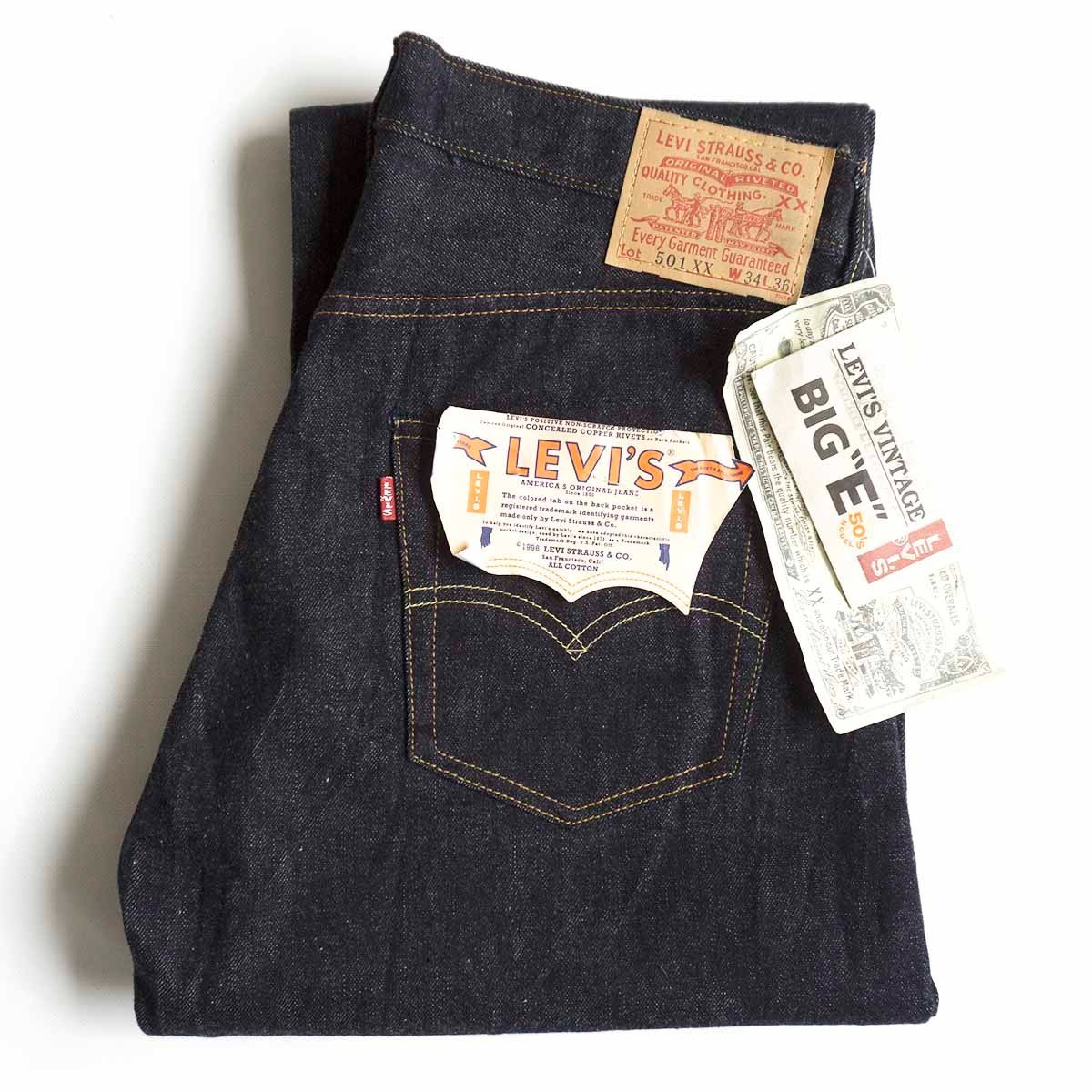 【デッドストック/バレンシア製】 LEVI'S 【501XX BIG E デニムパンツ 】34×36 インディゴ 555 アメリカ製 wl