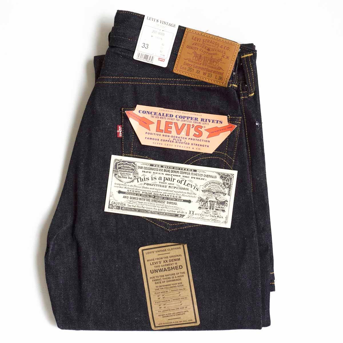 【Dead Stock/バレンシア製】 LEVI'S 【201XX BIG E デニムパンツ 】33×36 バックルバック インディゴ 555 アメリカ製 wl