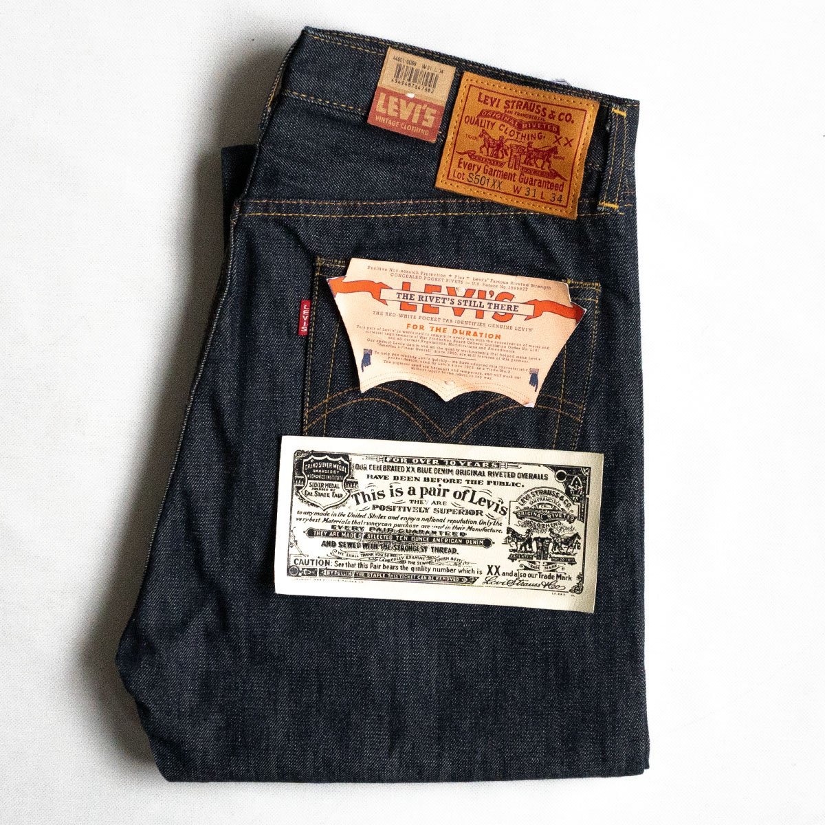 【Dead Stock/アメリカ製】 LEVI'S VINTAGE CLOTHING【 44501 大戦モデル / S501XX ビッグE デニムパンツ 】31×34 コーンデニム LVC