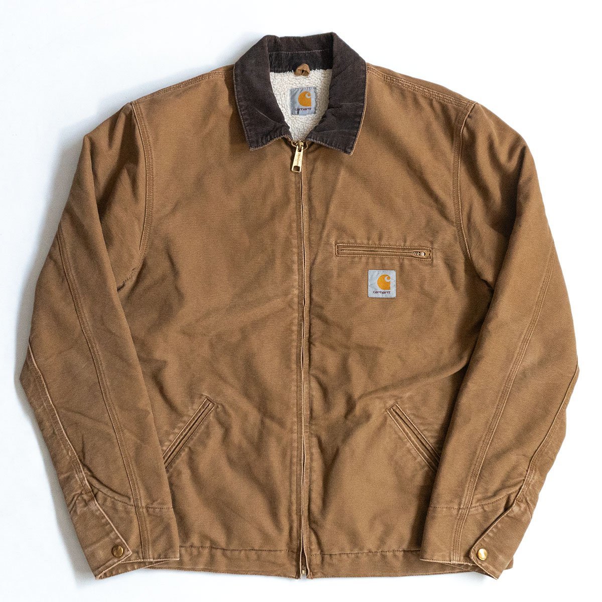 【雰囲気抜群】Carhartt【内ボア デトロイトジャケット】L ダック カーハート 古着