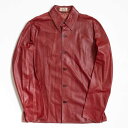 エルメス 【高級品】 HERMES 【LAMBS SKIN LEATHER SHIRTS JACKET】39 15 1/2 オールド ラムレザー シャツ ジャケット エルメス