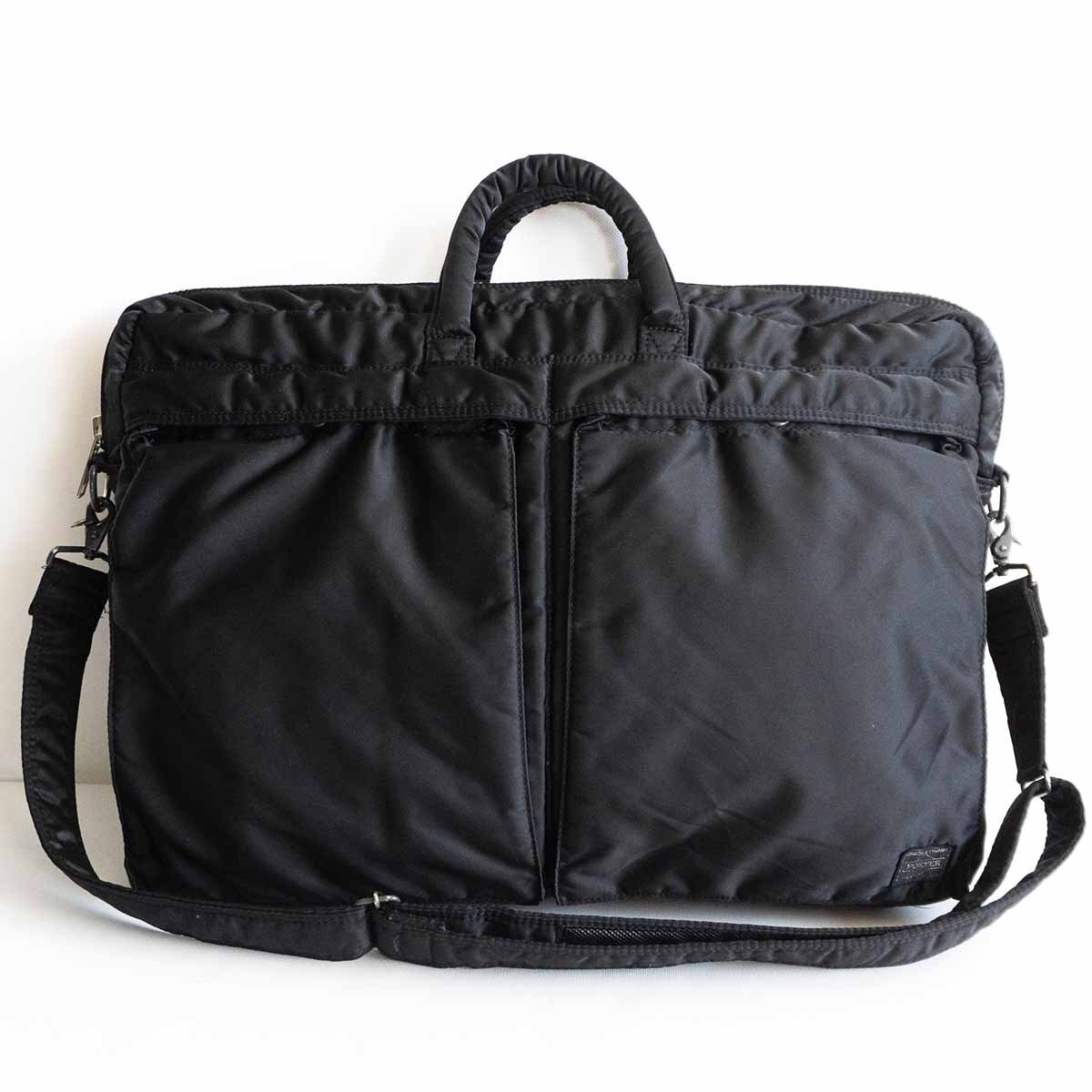 【美品】PORTER 【タンカー 2WAY ブリーフケース】ポーター ショルダー ビジネスバッグ ナイロン ブラック TANKER BAG