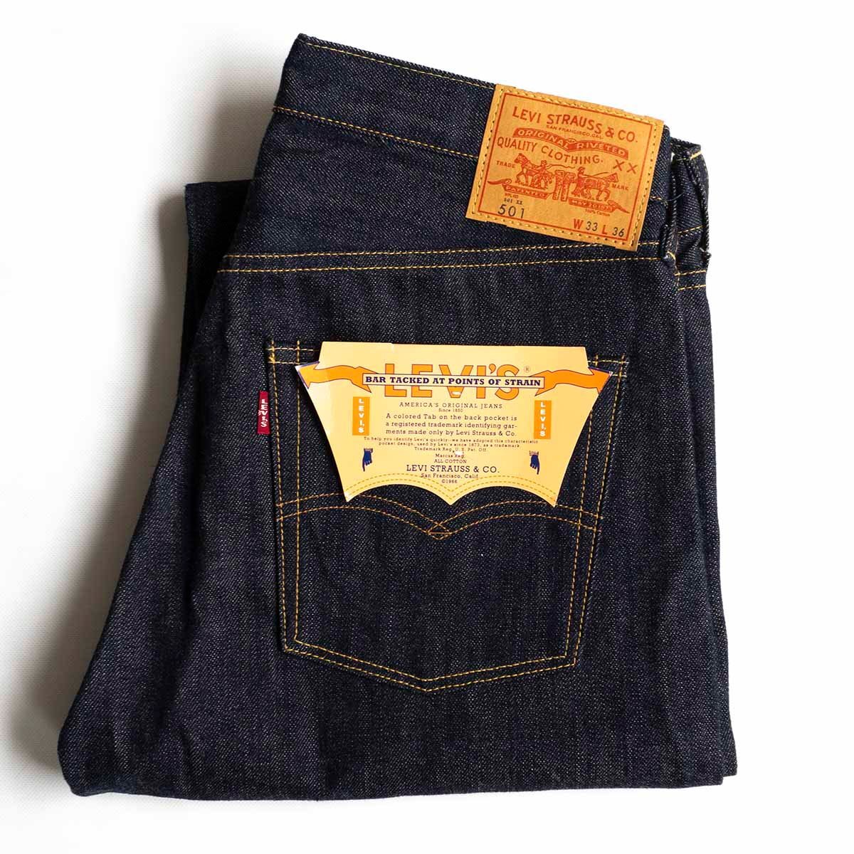 【Dead Stock/タグ付き未使用品】 LEVI'S VINTAGE CLOTHING【 66501/501XX 501 デニムパンツ 】33×36 旧日本製 ダブルネーム