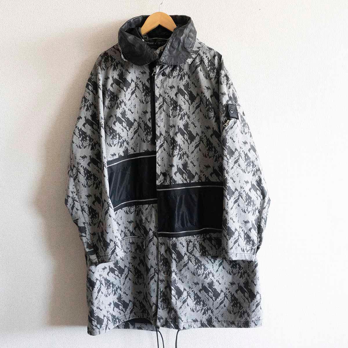 【極美品】STONE ISLAND【2018SS/SHADOW PROJECT PROLONG FISHTAIL PARKA WITH ADJUSTMENT ZIPPER DISCHARGE COTTON】M モッズコート 2405231