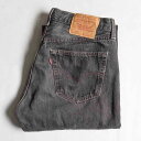 【雰囲気抜群/先染め】 LEVI'S 【90S/501 ブラックデニム デニムパンツ】32×32 リーバイス アメリカ製 90年代 wsm 25031087(4)