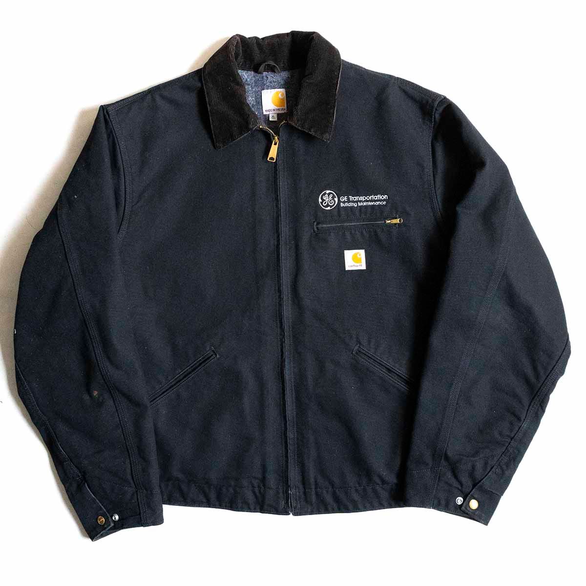 【USA製/雰囲気抜群】Carhartt【 DETROIT JACKET デトロイトジャケット】XL BLK ブラック ダック カーハート 古着 25040642