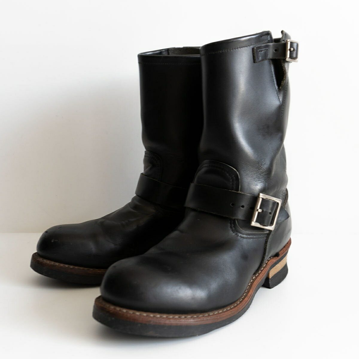 【雰囲気抜群】REDWING【2268/エンジニアブーツ】US9D ブラック レッドウィング ブラック USA製 25111204