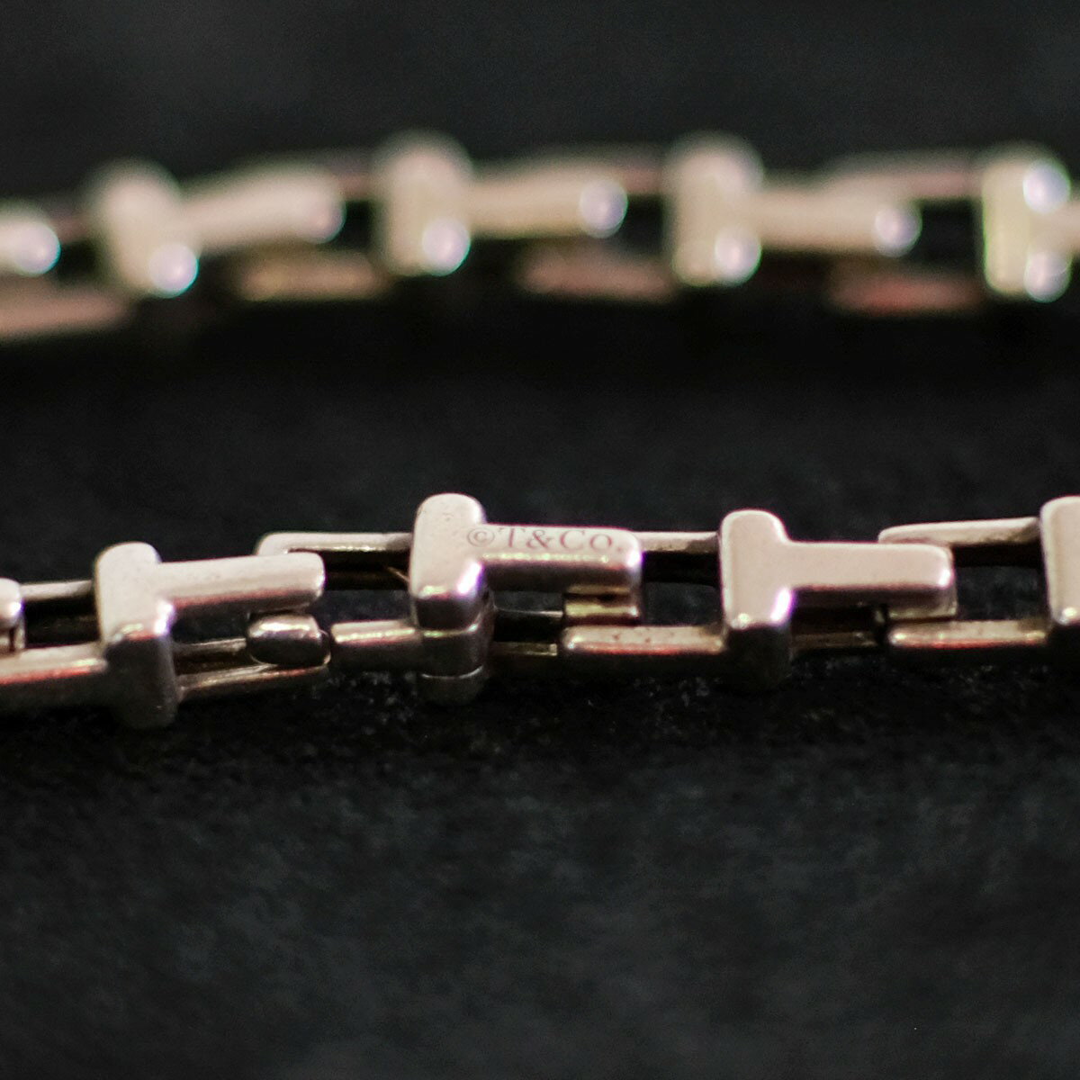 【美品】TIFFANY＆Co. 【シルバー925 Tナロー チェーン ネックレス】ティファニー 26010054