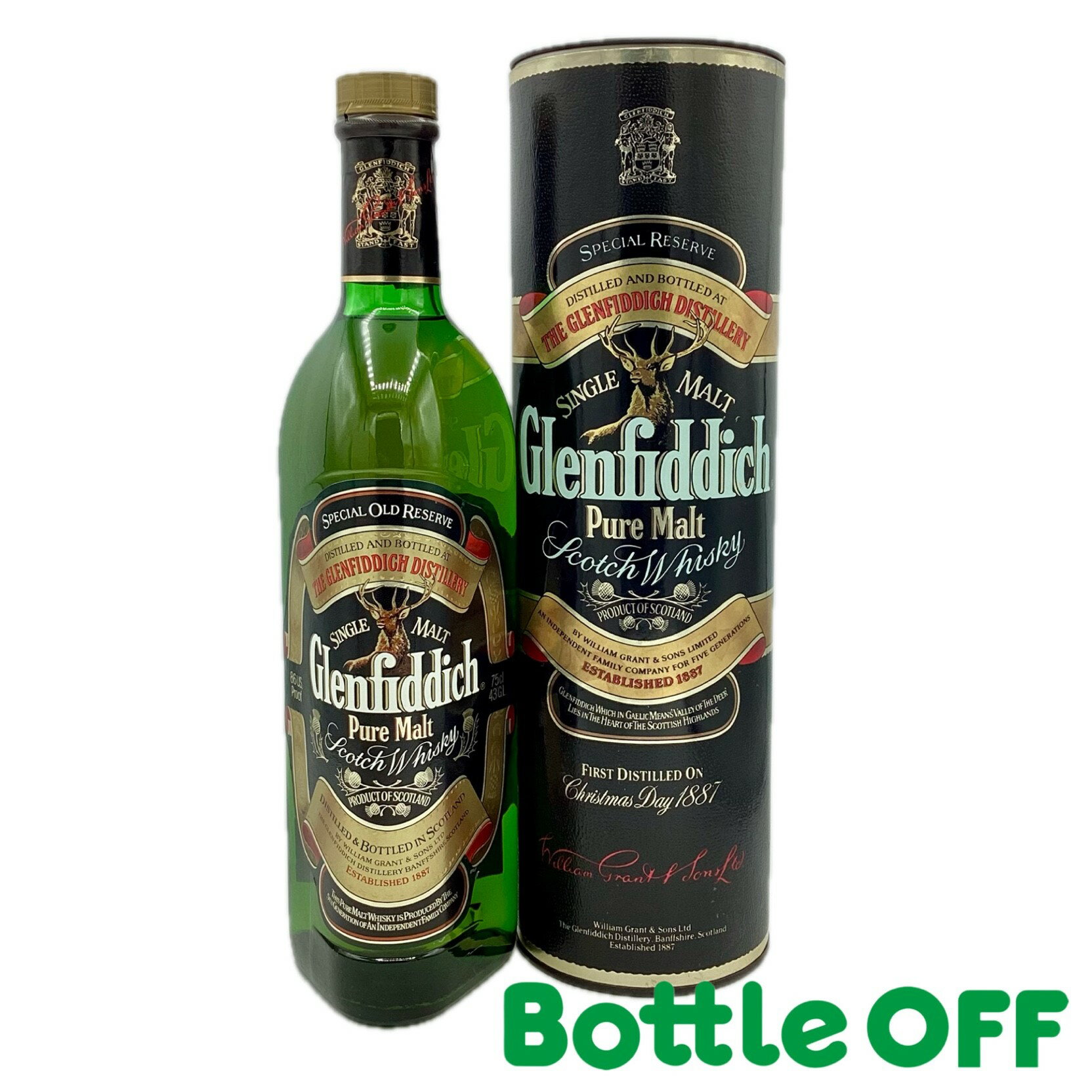 グレンフィディック ピュアモルト 750ml 43% Glenfiddich Pure Malt オールドボトル ヴィンテージウイスキー 【二次流通品】