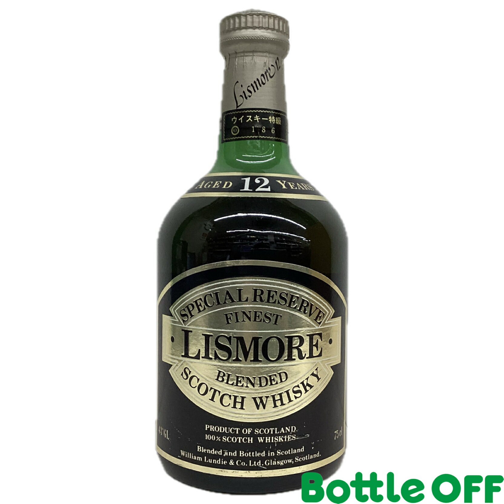 リズモア 12年 80s LISMORE 12years special reserve finest 80s 750ml 43% オールドボトル ヴィンテージウイスキー 【二次流通品】