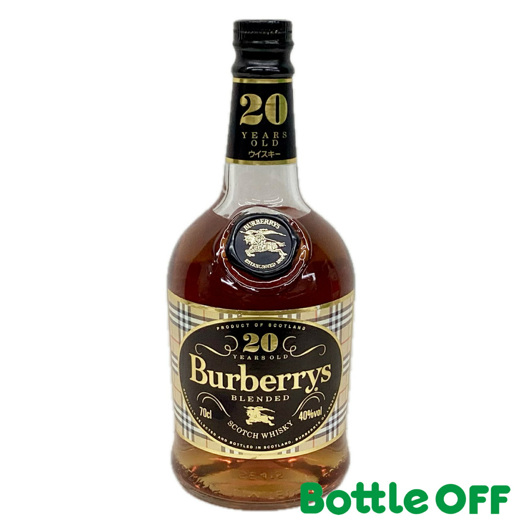バーバリー 20年　箱無し　Burberrys' 20years old　700ml 40%　ブレンデッドスコッチウイスキー オールドボトル ヴィンテージウイスキー 【二次流通品】