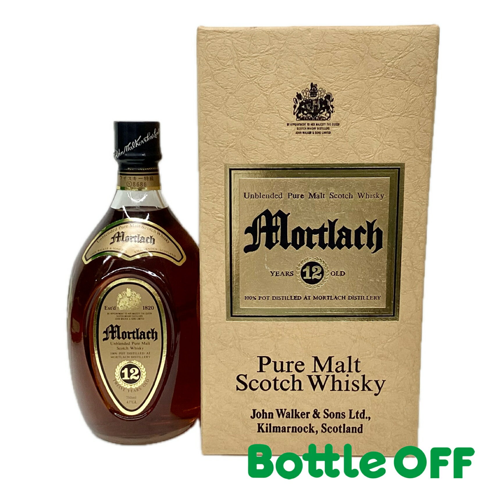MORTLACH&nbsp;モートラック 12年 特級表記 80s 箱付き　750ml 43%　Mortlach 12years　ピュアモルト スコッチウイスキー オー