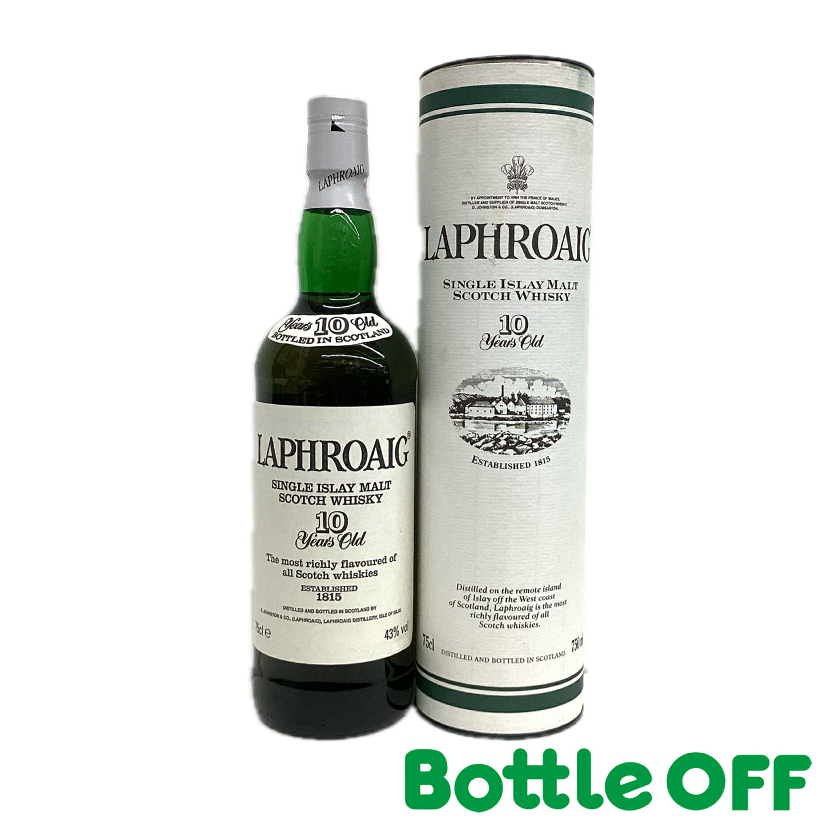 ラフロイグ 10年 旧ラベル 90年代流通 　LAPHROAIG SINGLE ISLAY MALT SCOTCH WHISKY 90s 　750ml 43% 　オールドボトル ヴィンテージウイスキー 【二次流通品】 oldbottle-10001552 BO楽天市場店 パッケージ画像