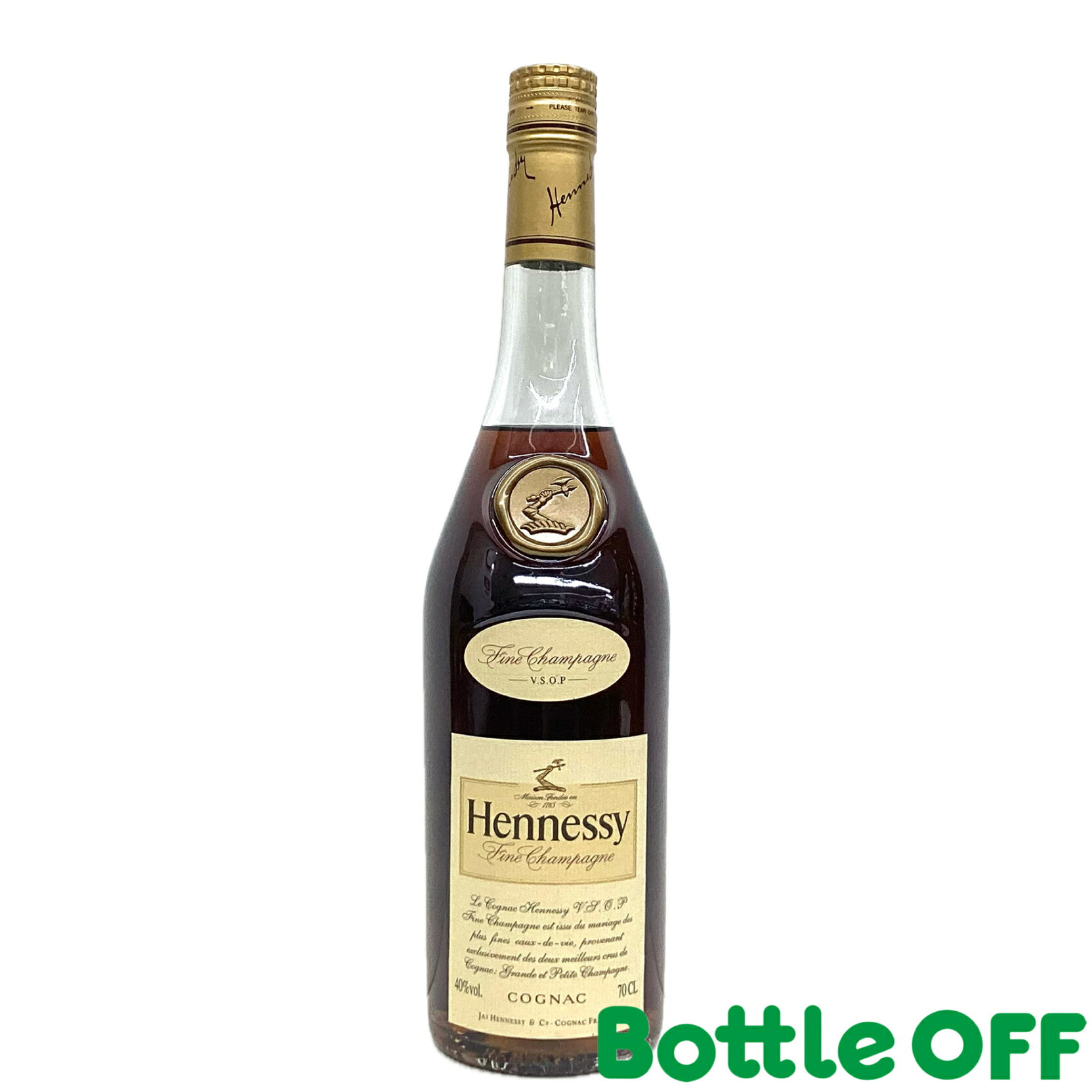 ヘネシー V.S.O.P コニャック フィーヌ・シャンパーニュ ラベル破れあり hennessy V.S.O.P cognac Fine Champagne 700ml 40% オールドボトル ヴィンテージブランデー 【二次流通品】