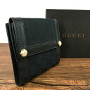 【中古】送料込み! 極美品 GUCCI Wホック財布 154117 ブラック GGキャンバス 箱付き メンズ レディース 224