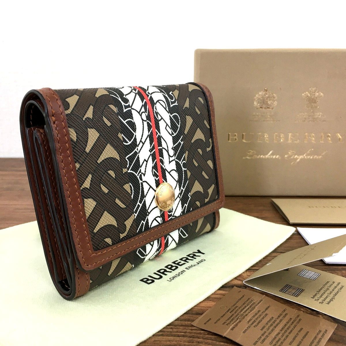 【中古】 送料込み！ 未使用品 BURBERRY コンパクトウォレット TB 箱付き メンズ レディース ☆プレゼントにも☆ 329