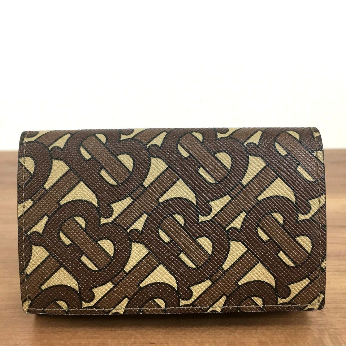 中古 未使用品 BURBERRY TBモノグラム 三つ折り財布 ブラウン PVC 416 oldcloset-10002914 S2Company サンプル画像2
