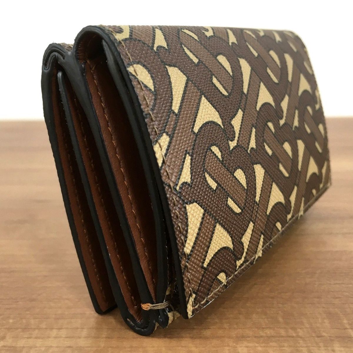 中古 未使用品 BURBERRY TBモノグラム 三つ折り財布 ブラウン PVC 416 oldcloset-10002914 S2Company サンプル画像3