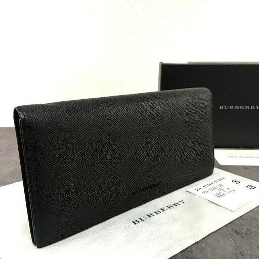 【中古】 送料込み! 極美品 BURBERRY 長財布 ブラック 牛革 ノバチェック 二つ折り長財布 箱付き 450 【中古】 送料込み! 極美品 BURBERRY 長財布 ブラック 牛革 ノバチェック 二つ折り長財布 箱付き 450