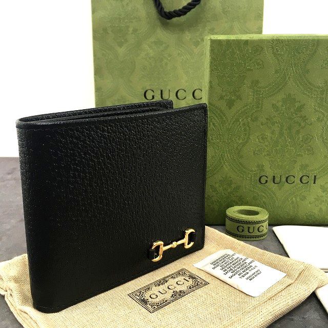 Rakuten - 【中古】 送料込み！ 未使用品 GUCCI 札入れ 700462 ホースビット ブラック メンズ ☆プレゼントにも☆ 547