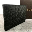 【中古】 送料込み! 未使用品 GUCCI 二つ折り財布 292534 マイクログッチシマ ブラック 黒 箱付き 146(4)